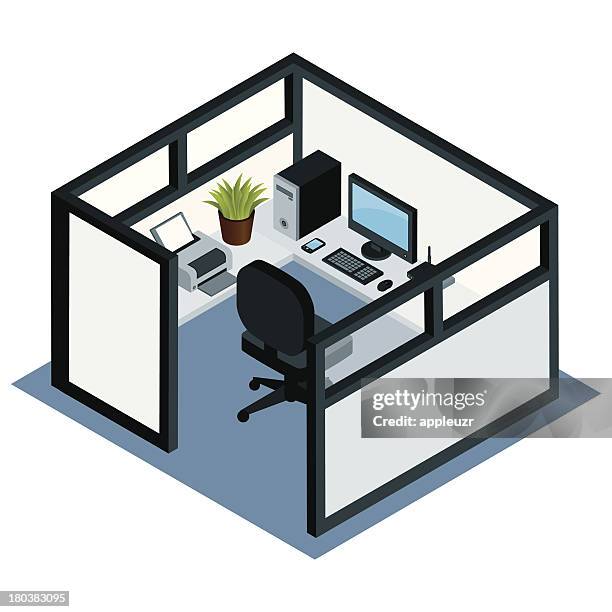 illustrations, cliparts, dessins animés et icônes de cabine de bureau - cloison mobile