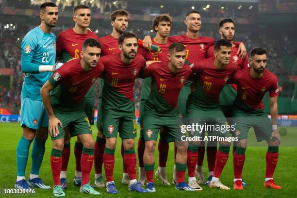 Portugal National Team during the UEFA EURO 2024 European qualifier match between Portugal and Iceland at Estadio Jose Alvalade on November 19, 2023...