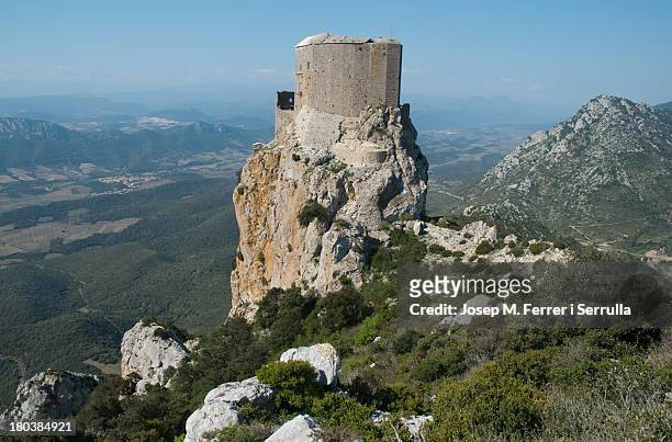 In the picture, the catar castle of Querbús, built in eleventh century in "L'Aude" department, south of France.