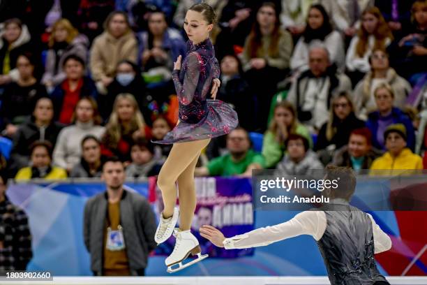 Alexandra Boikova - Dmitry Kozlovsky perform during the pairs skating of the Rostelecom Grand Prix Russia at the Megasport Arena in Moscow, Russia on...