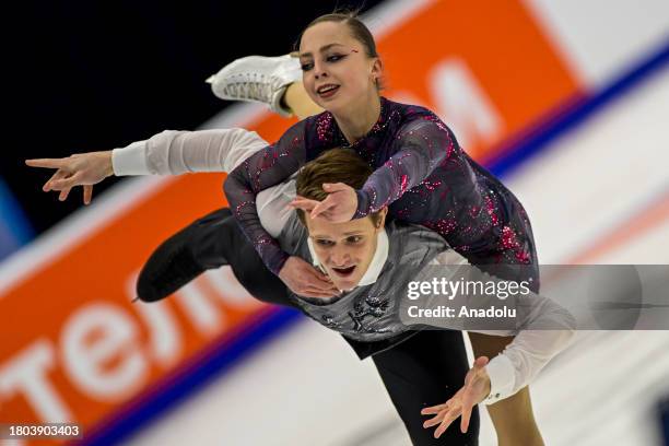 Alexandra Boikova - Dmitry Kozlovsky perform during the pairs skating of the Rostelecom Grand Prix Russia at the Megasport Arena in Moscow, Russia on...