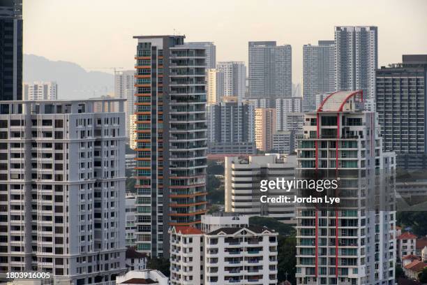 penang city skyline in the morning - new york vacation rooftop stock pictures, royalty-free photos & images