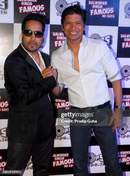 Mika Singh and Shaan attend the music launch of film 'Balwinder Singh Famous Ho Gaya' on September 9, 2014 in Mumbai, India