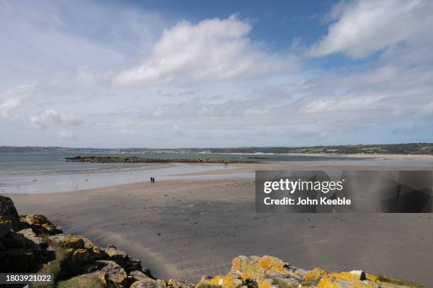 General view of Marazion beach on September 18, 2023 in Marazion, Cornwall, England.