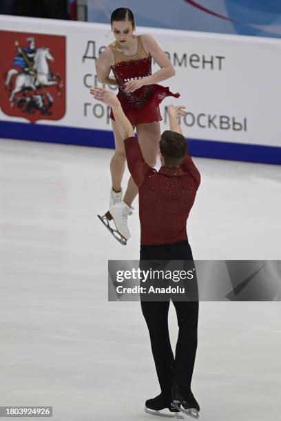 Yulia Artemyeva - Alexei Bryukhanov perform during the pairs skating of the Rostelecom Grand Prix Russia at the Megasport Arena in Moscow, Russia on...