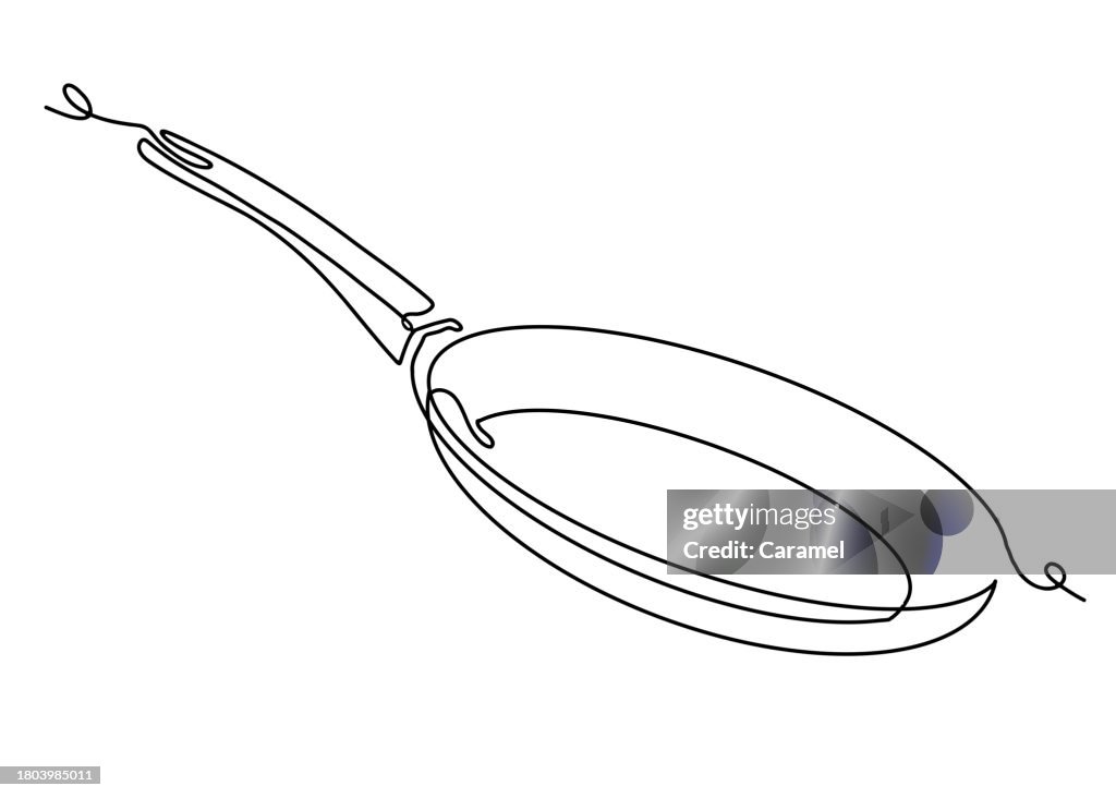 Bratpfanne durchgehende Linie Symbol