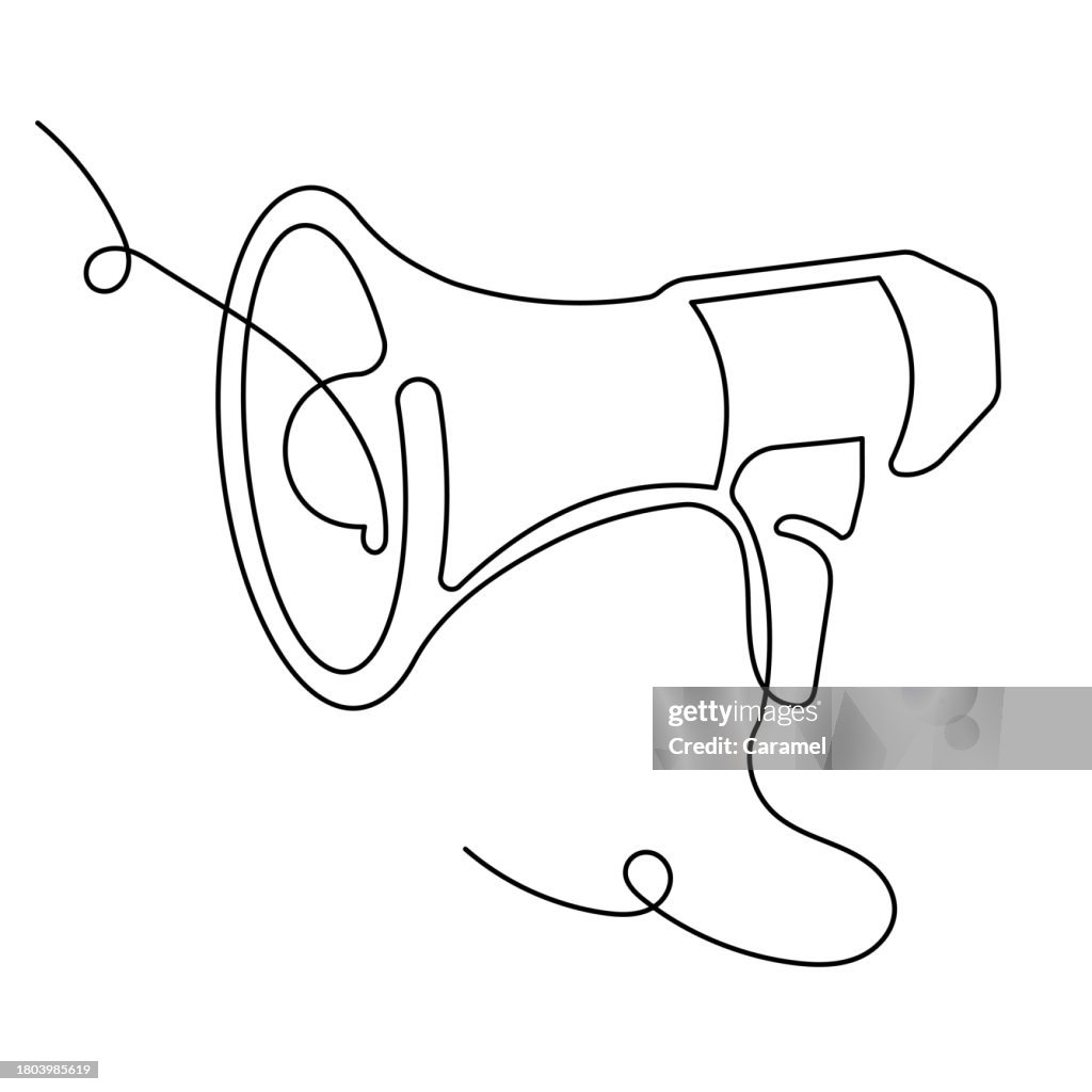 Megaphone Continuous Line Icon