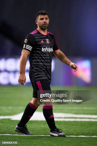 Sergio Aguero of Kunisports looks on during the round 4 of the Kingdom Cup match between Kunisports and Ultimate Mostoles at Cupra Arena Stadium on...