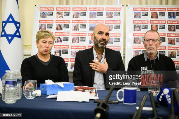Doron Libshtein , who lost four members of his family during the attack on Israel by Hamas, addresses journalists during a press conference at the...