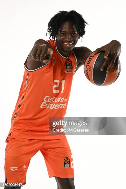 Boubacar Toure, #21 of Valencia Basket poses during 2023/2024 Turkish Airlines EuroLeague Media Day Valencia Basket at L'Alqueria del Basket on...