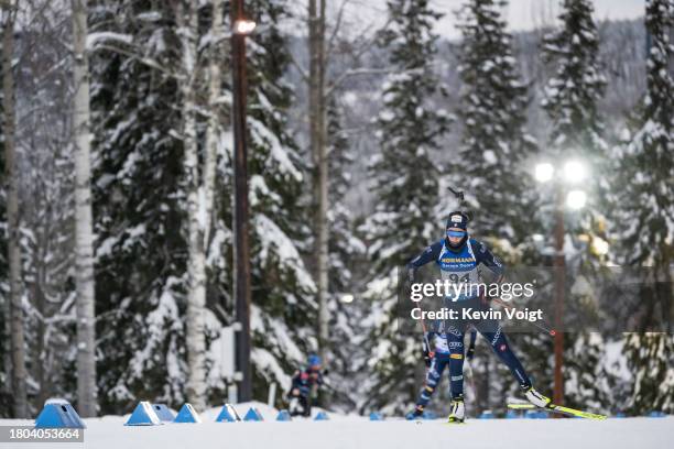 Rebecca Passler of Italy in action competes during the Women 15 km Individual at the BMW IBU World Cup Biathlon Oestersund on November 26, 2023 in...