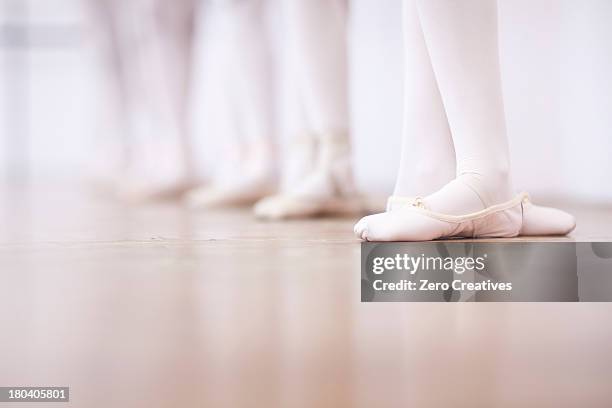 close up of teenage ballerinas feet poise - nylon feet stock pictures, royalty-free photos & images