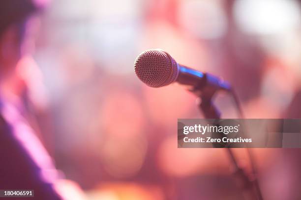 Mircrophone Image 461 Spotlight On Microphone Stand On Stage Stock Photos, High-Res ...