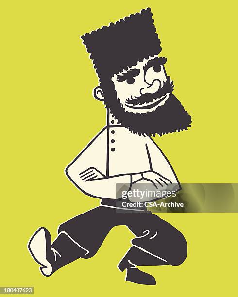 russian dancer - dancing alone stock illustrations