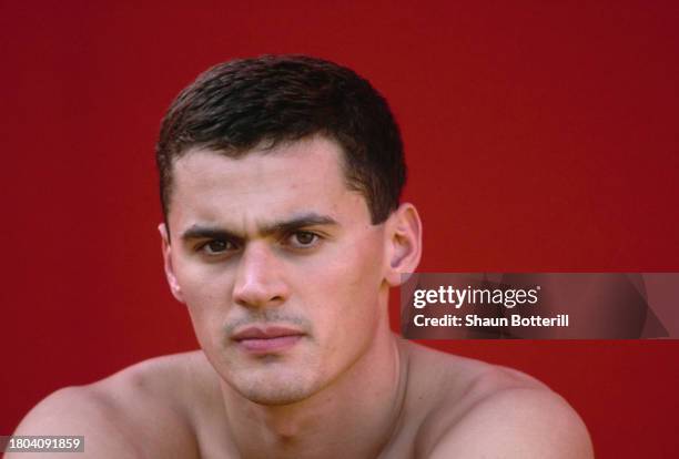 Portrait of Alexander Popov from Russia during the LEN European Swimming Championships on 23rd August 1997 at the Centro Deportivo San Pablo pool in...