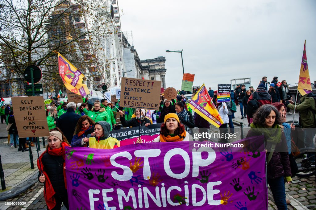 National Demonstration To Fight The Violence Against Women, Held In Brussels.
