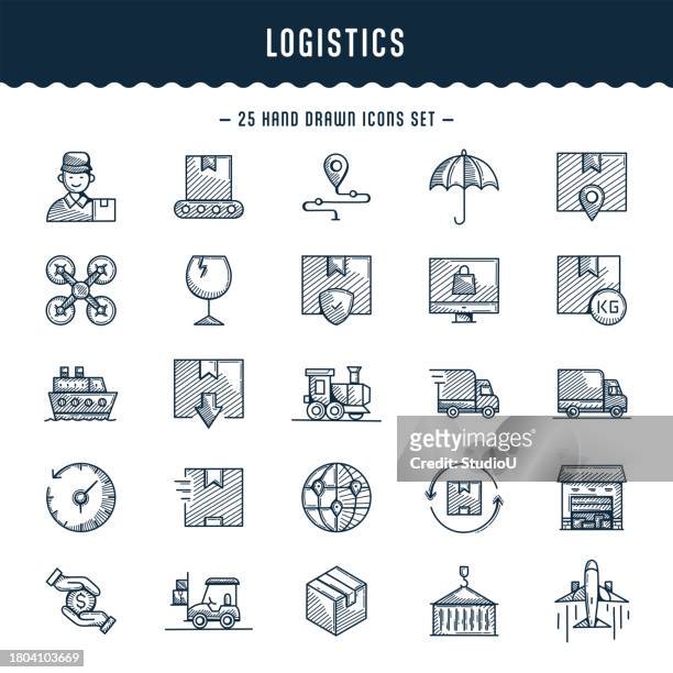 logistics - delivery van studio stock illustrations