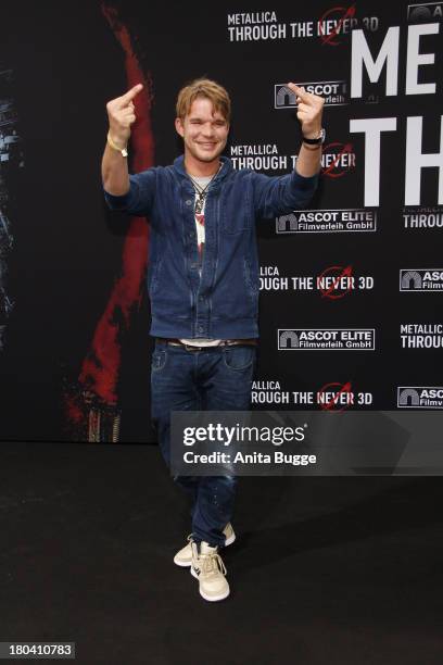 Tobias Schenke attends the 'Metallica - Through The Never' Germany premiere at Cinestar Sonycenter on September 12, 2013 in Berlin, Germany.