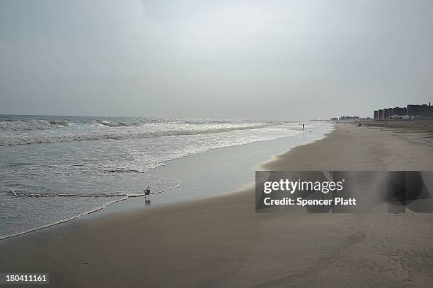 Stretch of Rockaway Beach is viewed on September 12, 2013 in the Queens borough of New York City. Despite the sustained damage in the Rockaways by...