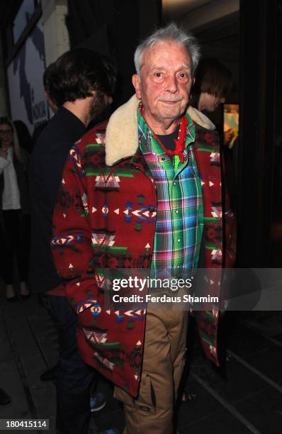 David Bailey attends the Weber X Bailey by Nokia Lumia 1200 private view at Nicholls & Clarke Building on September 12, 2013 in London, England.