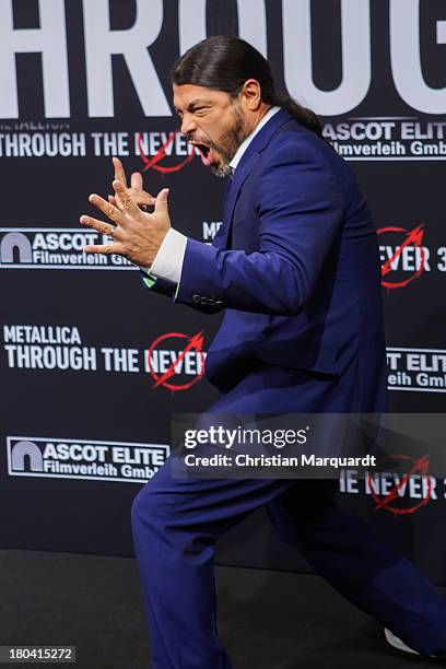 Robert Trujillo of Metallica attends the German premiere of 'Metallica - Through The Never' on September 12, 2013 in Berlin, Germany.