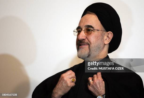 Former president Iranian president Seyyed Mohammad Khatami waits 13 November 2006 for the beginning of a meeting of the Alliance of Civilizations in...