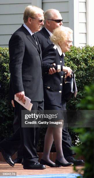 Actors James and Stacy Keach, with mother Mary Cain Peckham, arrive at the funeral of actor Stacy Keach Sr. At Forest Lawn Cemetary Hollywood Hills...