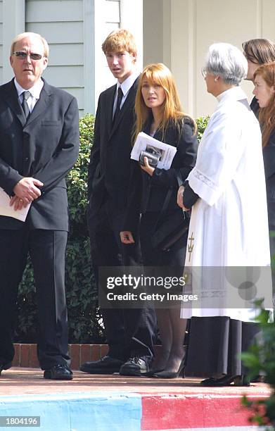 Actor James Keach and wife, actress Jane Seymour , arrive at the funeral of actor Stacy Keach Sr. At Forest Lawn Cemetary Hollywood Hills on February...