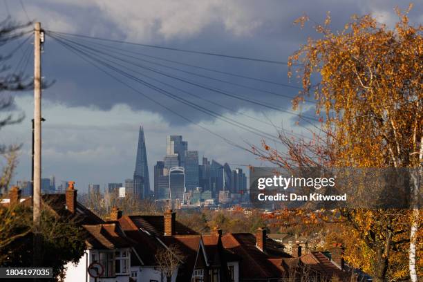 View over the City of London skyline including the 'Square Mile' on November 20, 2023 in London, United Kingdom.