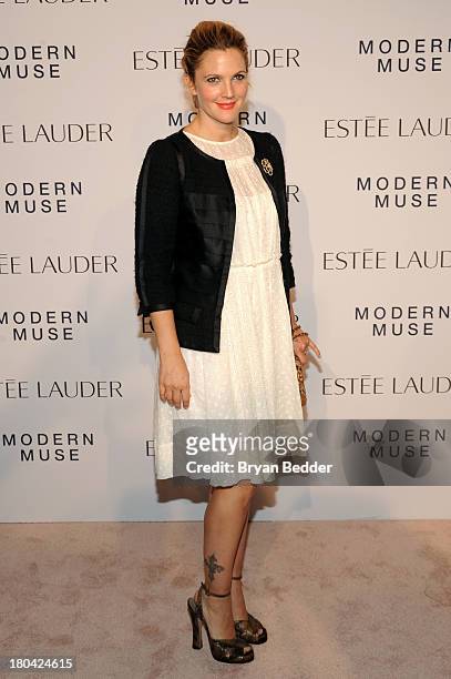 Actress Drew Barrymore attends the Estee Lauder "Modern Muse" Fragrance Launch Party at the Guggenheim Museum on September 12, 2013 in New York City.