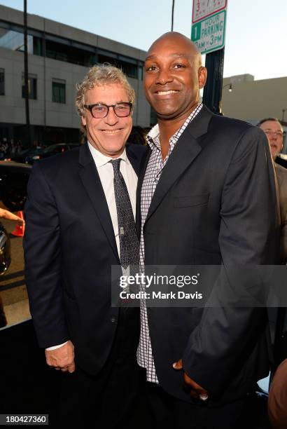 Producers John H. Starke and Broderick Johnson attend the Warner Bros. Pictures' premiere of "Prisoners" at the Academy of Motion Picture Arts and...