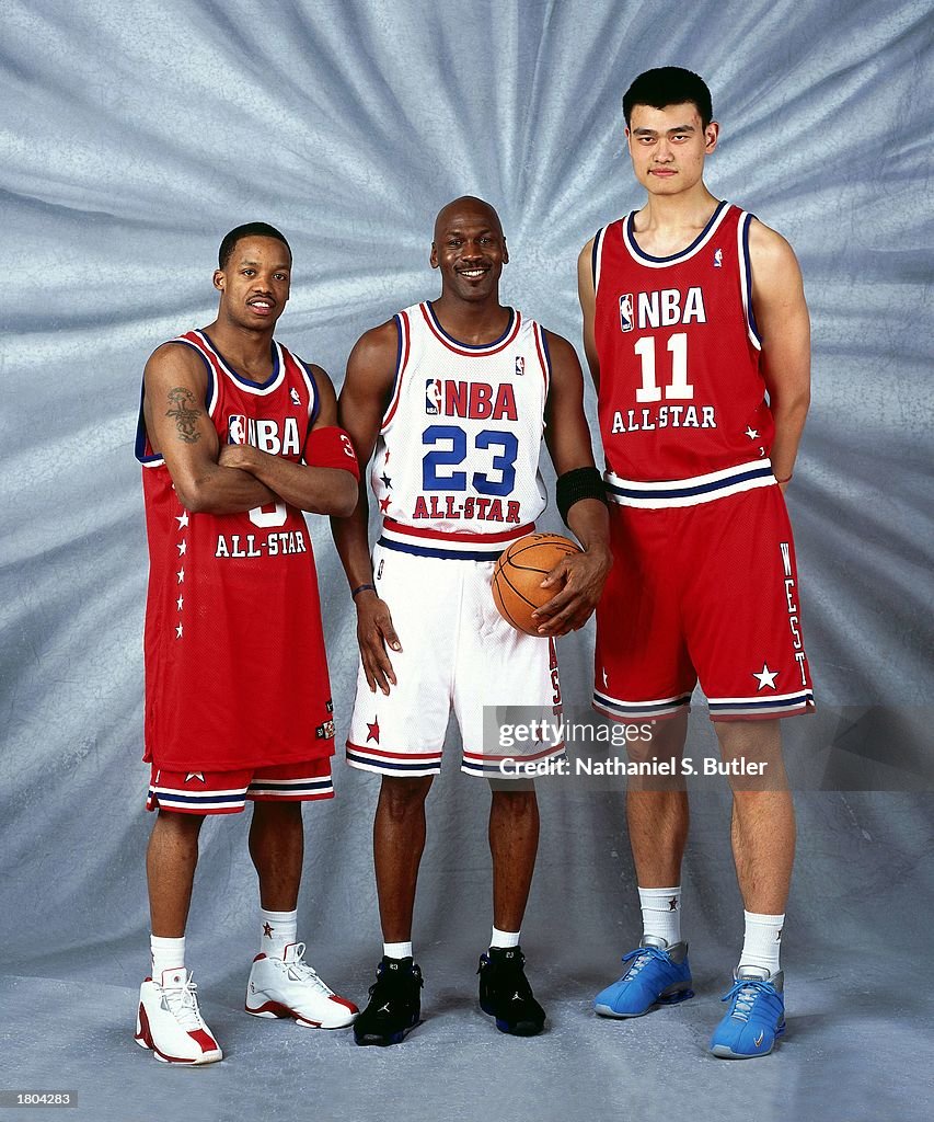 Francis, Jordan and Yao Ming pose for a portrait