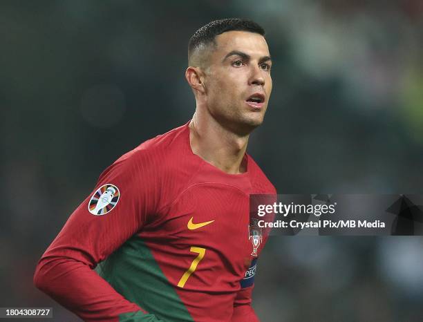 Cristiano Ronaldo of Portugal during the UEFA EURO 2024 European qualifier match between Portugal and Iceland at Estadio Jose Alvalade on November...