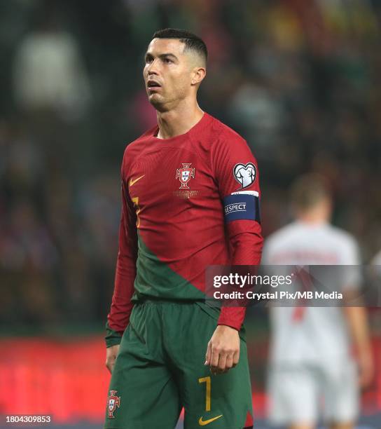 Cristiano Ronaldo of Portugal during the UEFA EURO 2024 European qualifier match between Portugal and Iceland at Estadio Jose Alvalade on November...