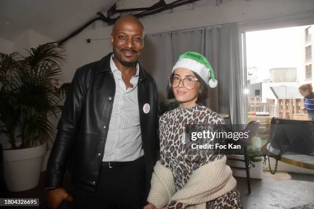 Harry Roselmack and Agathe Auproux attend Le Secours Populaire Launches The "Green Santa Claus" 2023 Fundraising Tour on November 20, 2023 in Paris,...