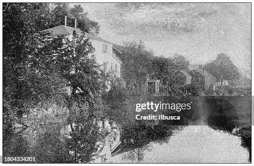 Antique Image Of Hampden County Massachusetts Hampden High-Res Vector ...