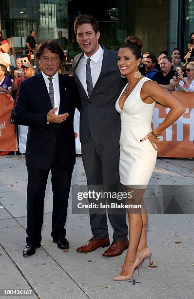 Producer Robert Lantos, actor Ryan McPartlin and Danielle Kirlin arrive at "The Right Kind Of Wrong" premiere during the 2013 Toronto International...