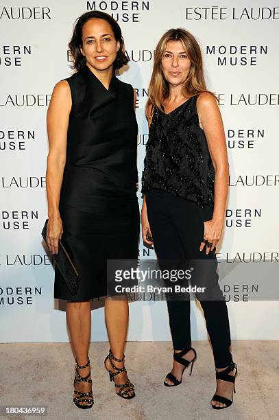 Marie Claire Editor-in-Chief Anne Fulenwider and Marie Claire creative director Nina Garcia attend the Estee Lauder "Modern Muse" Fragrance Launch...