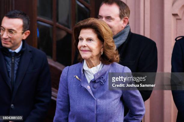 Queen Silvia of Sweden opens the first "Childhood House" on November 20, 2023 in Hessen, Germany.