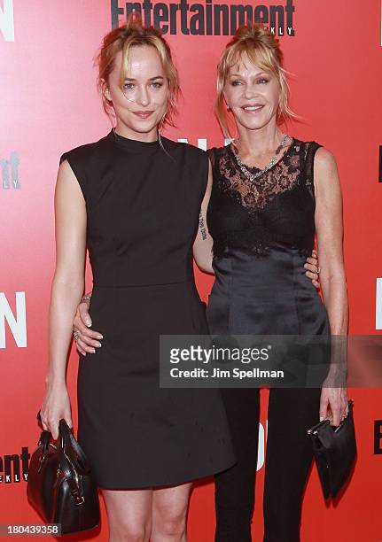 Model/actress Dakota Johnson and actress Melanie Griffith attend "Don Jon" New York Premiere at SVA Theater on September 12, 2013 in New York City.