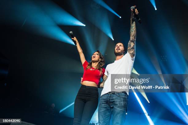 Tal and Matt Pokora perform at L'Olympia on September 12, 2013 in Paris, France.