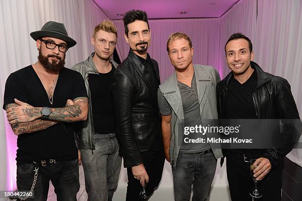 Singers AJ McLean, Nick Carter, Kevin Richardson, Brian Littrell, and Howie Dorough of The Backstreet Boys attend the after party of Glamorama...