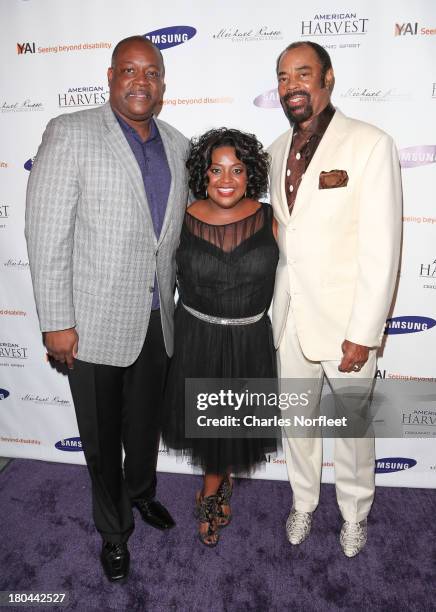 Lamar Sally, Sherri Shepherd and Walt "Clyde" Frazier attend A Tribute To Sherri Shepherd at Clyde Frazier's Wine and Dine on September 12, 2013 in...