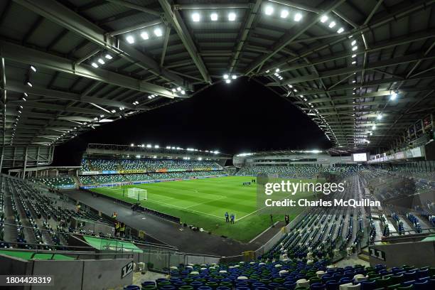 General view inside the stadium prior to the UEFA EURO 2024 European qualifier match between Northern Ireland and Denmark at Windsor Park on November...
