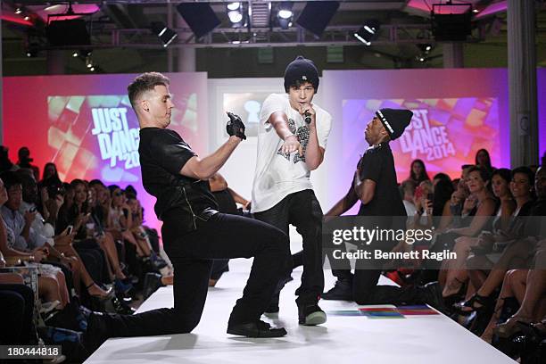 Recording artist Austin Mahone performs during Just Dance with Boy Meets Girl at Fashion Pavilion in Chelsea on September 12, 2013 in New York City.