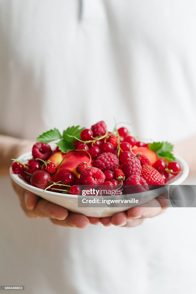 Bowl of summer fruits