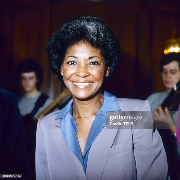 Portrait of American Jazz singer Nancy Wilson, London, England, June 28, 1982.