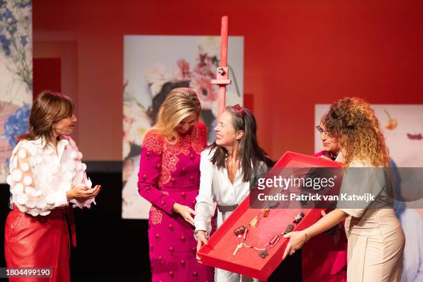 Queen Maxima of The Netherlands attends the Culture Foundation Award ceremony on November 20, 2023 in Rotterdam, Netherlands. Winner of this years...