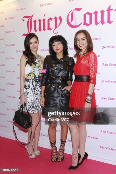 Model Janice Man, actress Hilary Tsui and model Mandy Lieu attend Juicy Couture promotional event on September 12, 2013 in Hong Kong, Hong Kong.