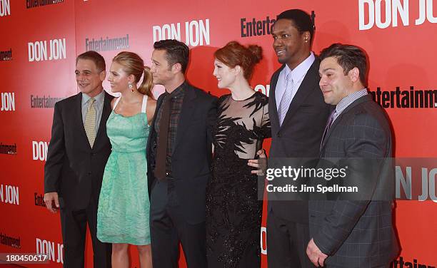 Actors Tony Danza, Scarlett Johansson, actor/director Joseph Gordon-Levitt, actors Julianne Moore, Rob Brown and Jeremy Luke attend "Don Jon" New...